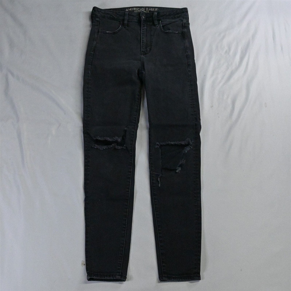 American Eagle Outfitters Black Distressed Jeans